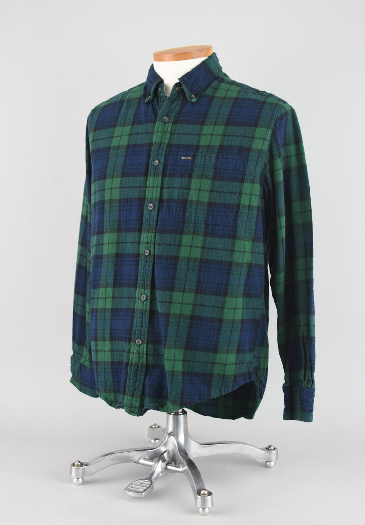 Eddie Bauer Tartan Plaid Flannel Button Up Shirt Men's Medium