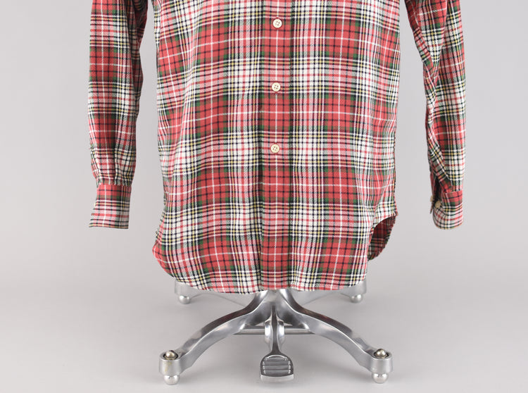 Vintage Red Plaid Oxford Cotton Shirt, Men's Small