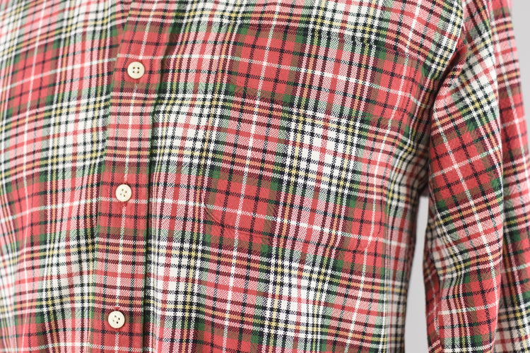 Vintage Red Plaid Oxford Cotton Shirt, Men's Small