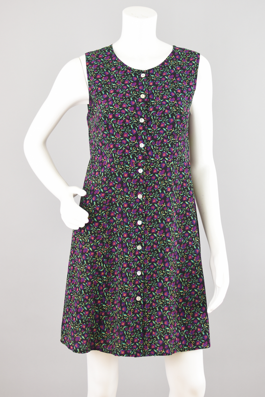 90s Floral Tie Back Silk Mini Dress, Women Size 6