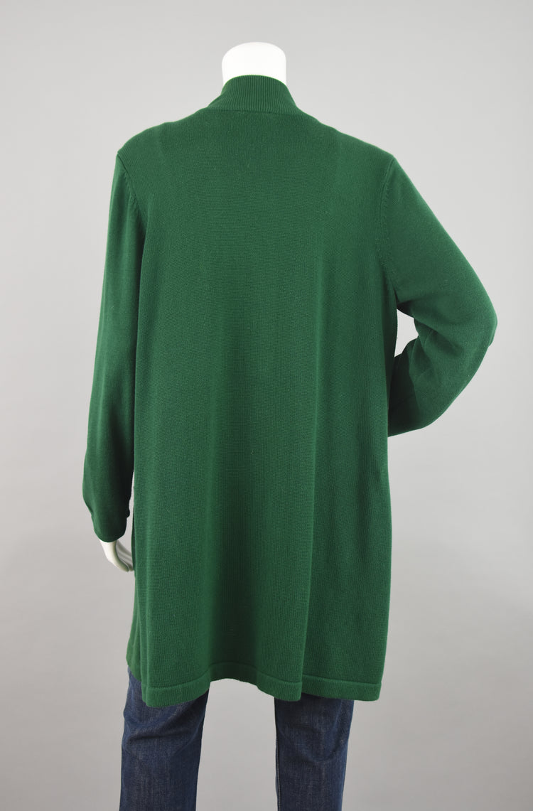 Vintage Bob Mackie Wearable Art Green Cardigan Women's Large