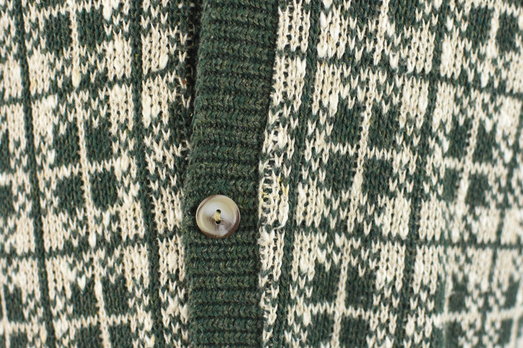 90s Green Plaid Grandpa Sweater Vest Men's Large