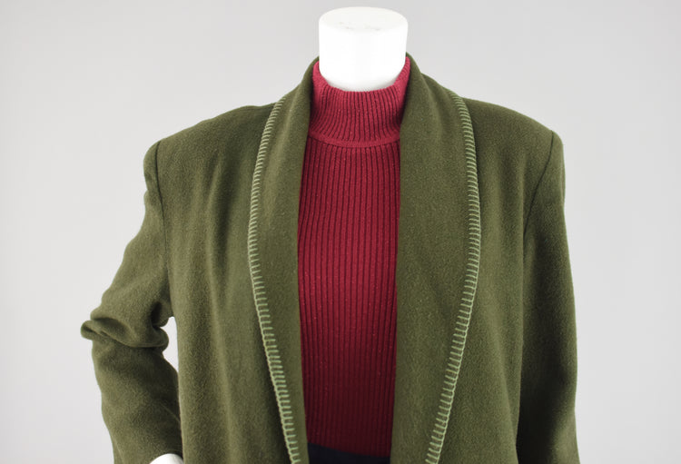 Vintage Green Wool Bend Blazer Women's Small