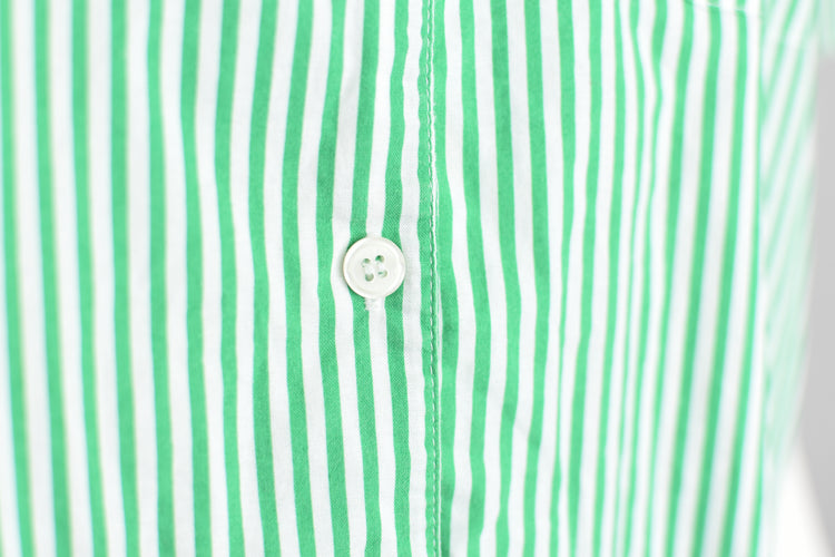 Vintage Karen Scott Green Striped Short Sleeve Shirt, Women's Large