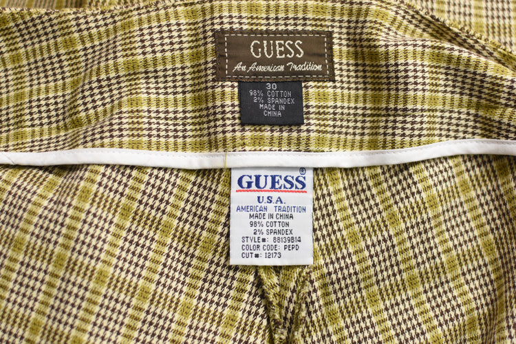 Vintage Guess Plaid Pants Women's 30x32