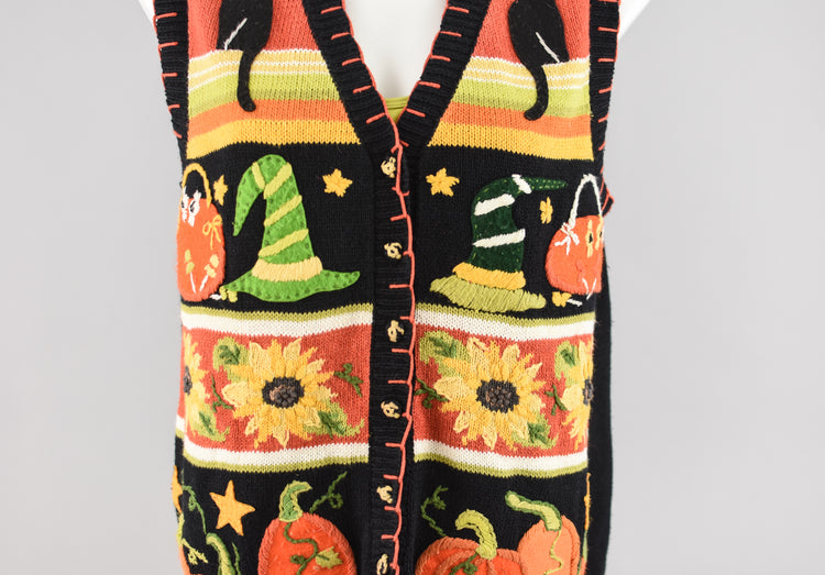 Vintage Ugly Halloween Cardigan Women's Medium