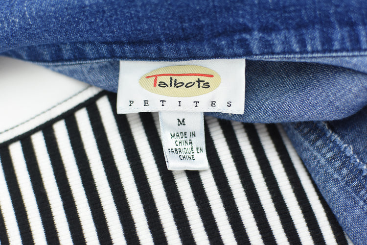 90s Sleeveless Denim Jean Shirt, Talbots Petite Medium