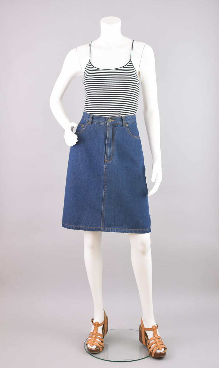 90s Denim Jean Skirt, Women's Size 8, 28" Waist