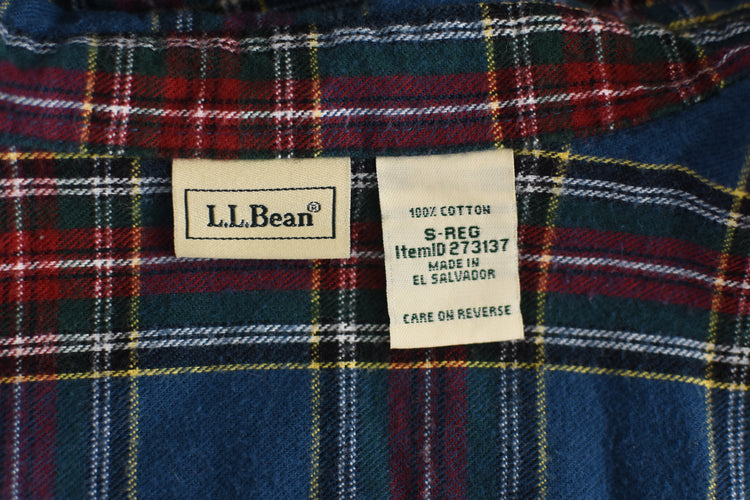 Vintage L.L. Bean Plaid Flannel Shirt Men's Small Regular