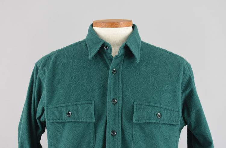 Vintage L.L. Bean Green Chamois Cloth Shirt, Men's XL