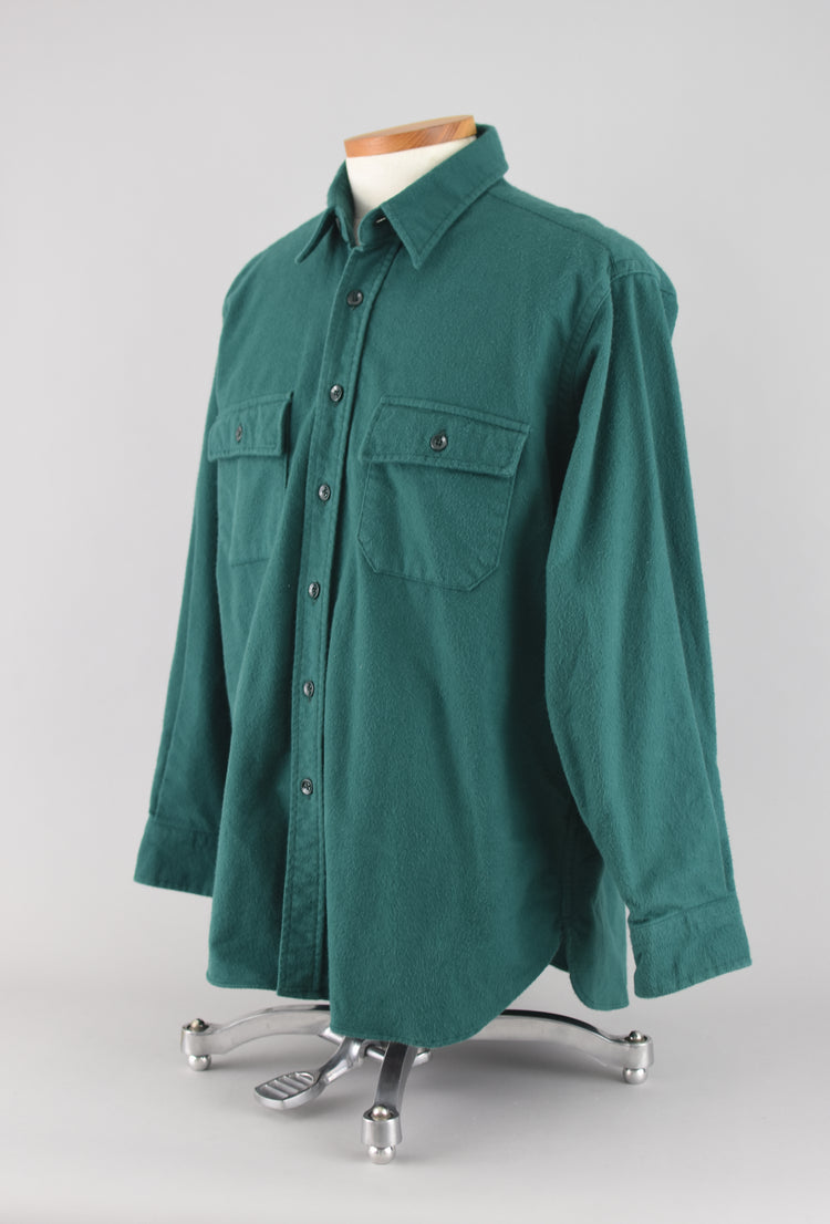 Vintage L.L. Bean Green Chamois Cloth Shirt, Men's XL