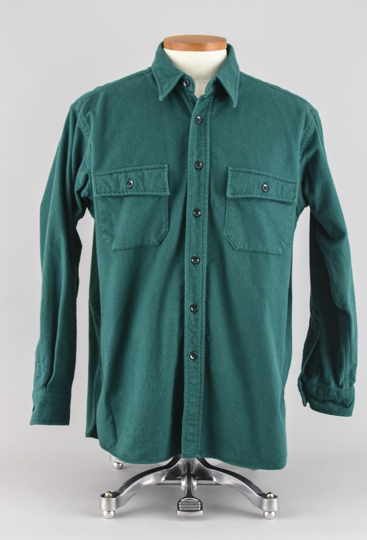 Vintage L.L. Bean Green Chamois Cloth Shirt, Men's XL