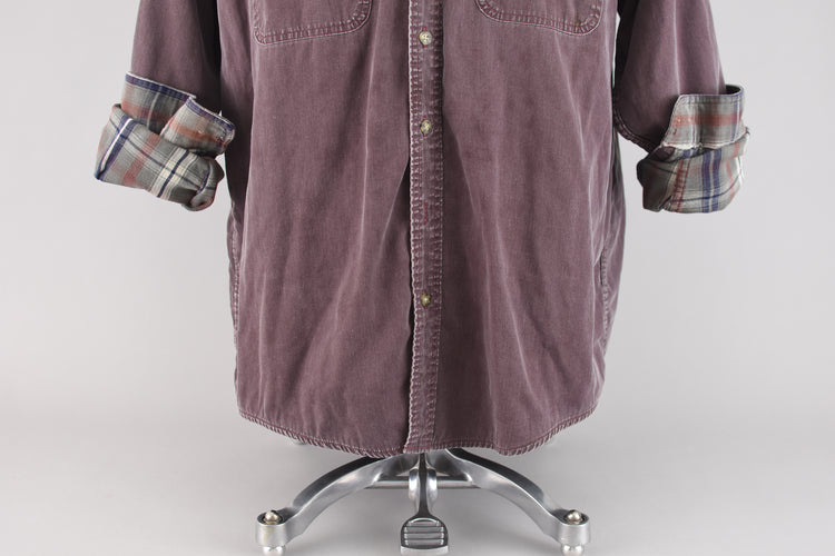 Vintage L.L. Bean Distressed Purple Button Down Shirt Men's Large