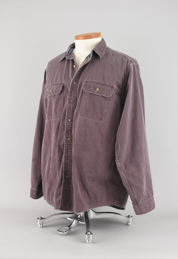 Vintage L.L. Bean Distressed Purple Button Down Shirt Men's Large