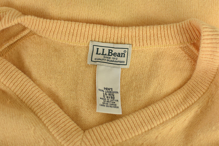 Vintage L.L. Bean Yellow Lambswool Sweater Vest Men's Large Regular