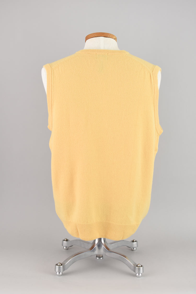 Vintage L.L. Bean Yellow Lambswool Sweater Vest Men's Large Regular