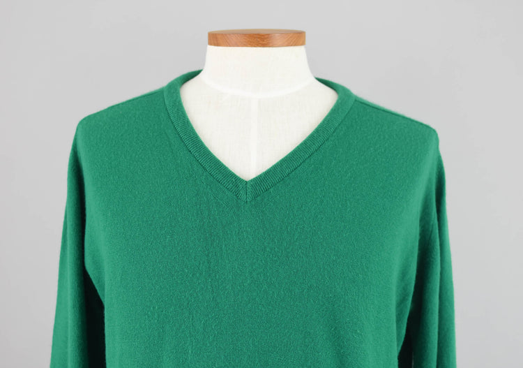 70s L.L. Bean Green V-neck Sweater Men's Extra Large