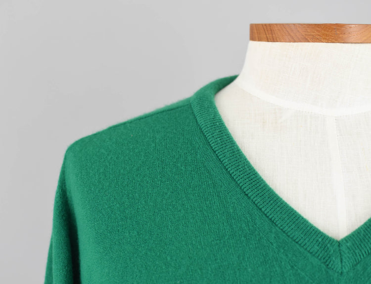 70s L.L. Bean Green V-neck Sweater Men's Extra Large