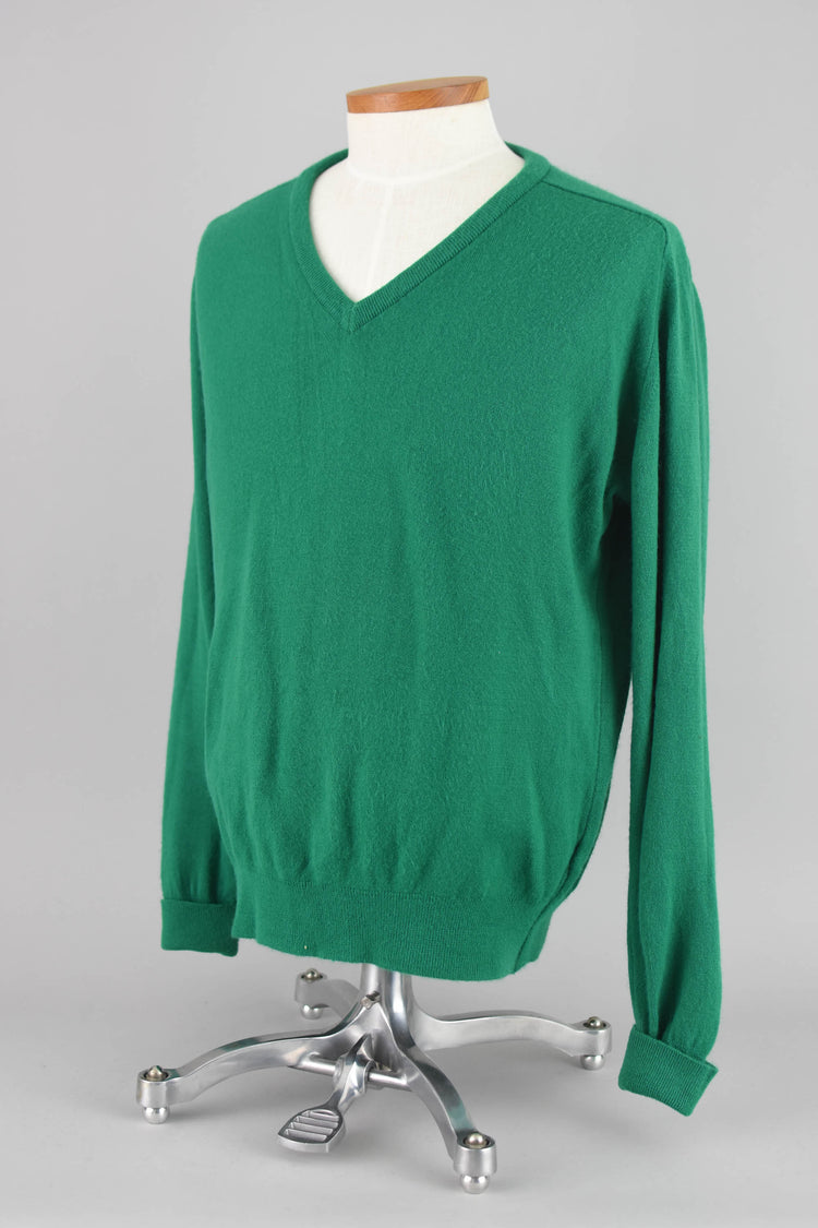 70s L.L. Bean Green V-neck Sweater Men's Extra Large