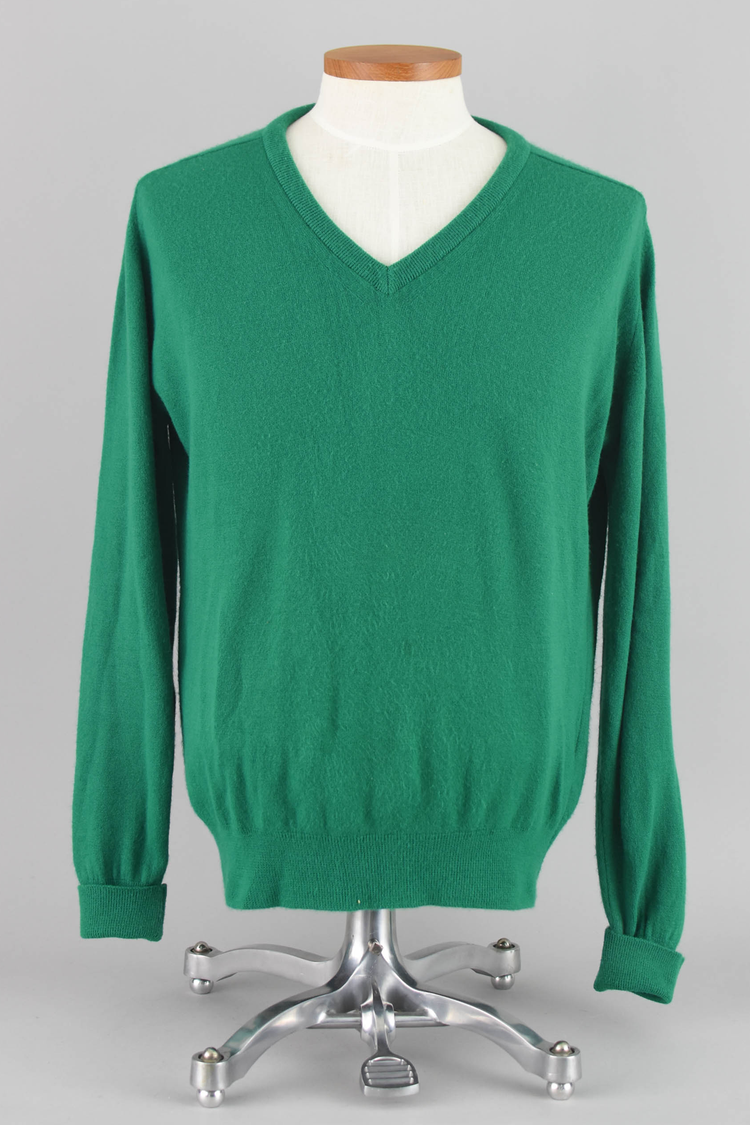 70s L.L. Bean Green V-neck Sweater Men's Extra Large