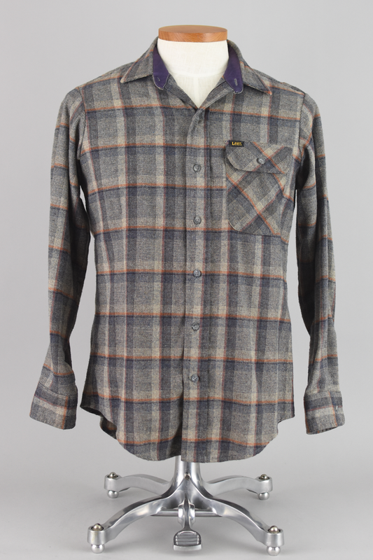 Vintage Lee Plaid Long Sleeve Wool Blend Shirt, Unisex Medium Regular