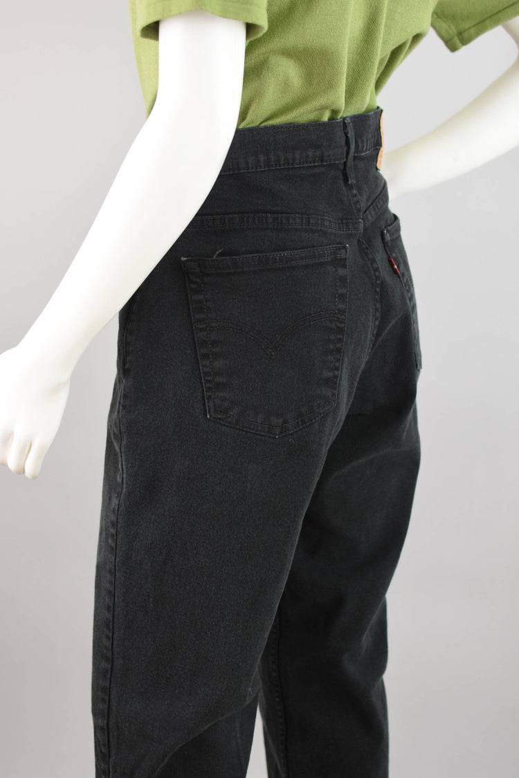 Y2K Levi's 550 Black High Waisted Jeans, Misses 14 Long, 32" Waist