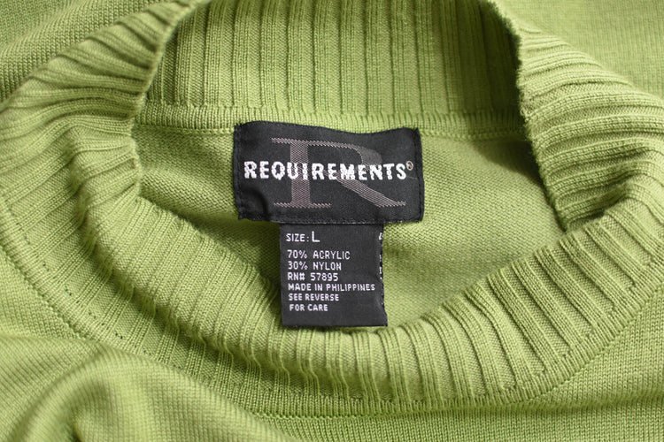 90s Chartreuse Green Mockneck Top, Women's Large