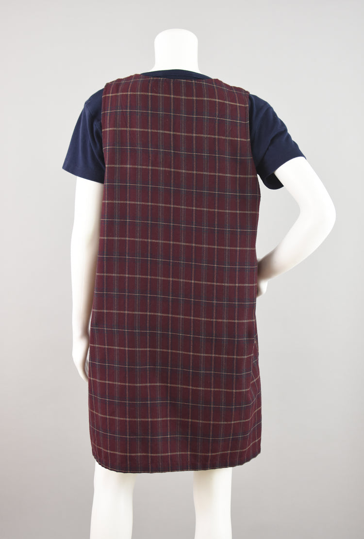 Vintage Plaid Button Down Pinafore Women's Medium