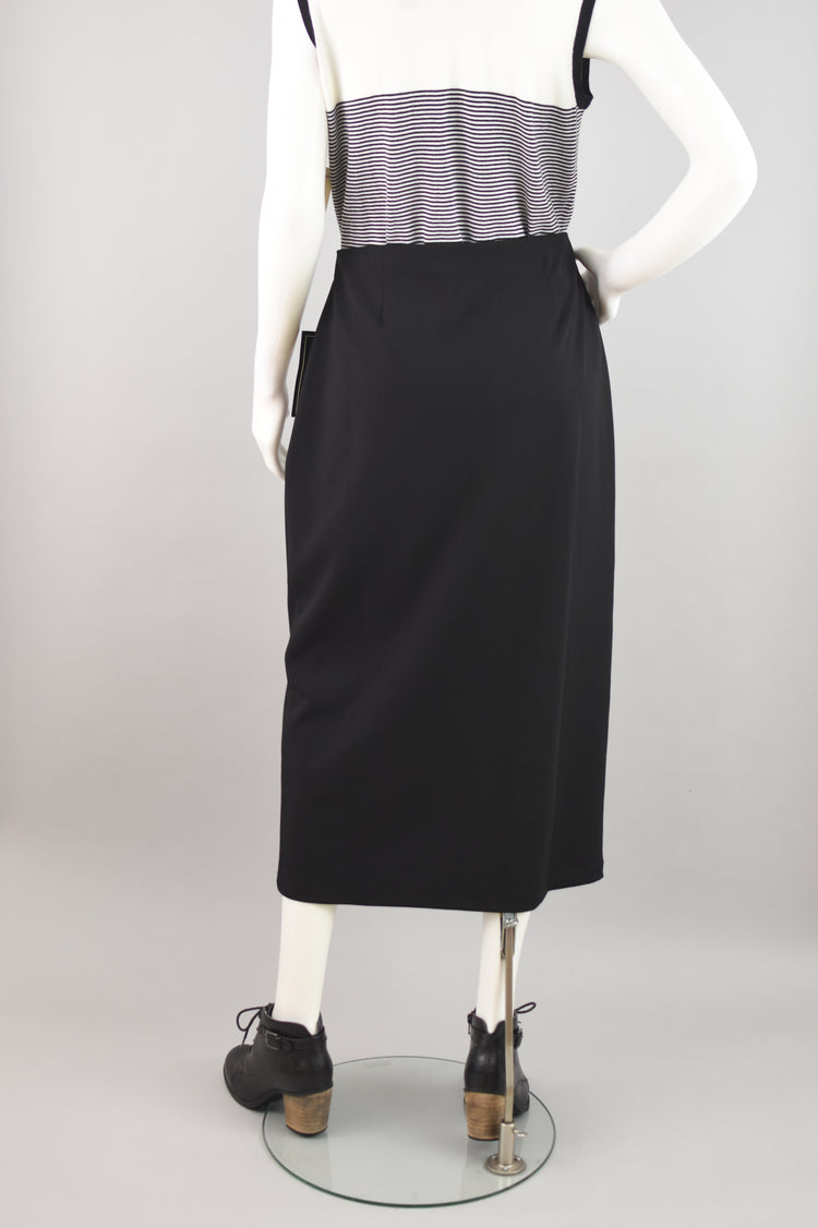 90s Long Black Skirt with Side Slit NWT, Women's 1X, 36" Waist