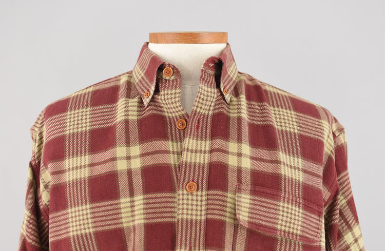 Vintage Orvis Red Plaid Long Sleeve Shirt, Men's Medium - Large