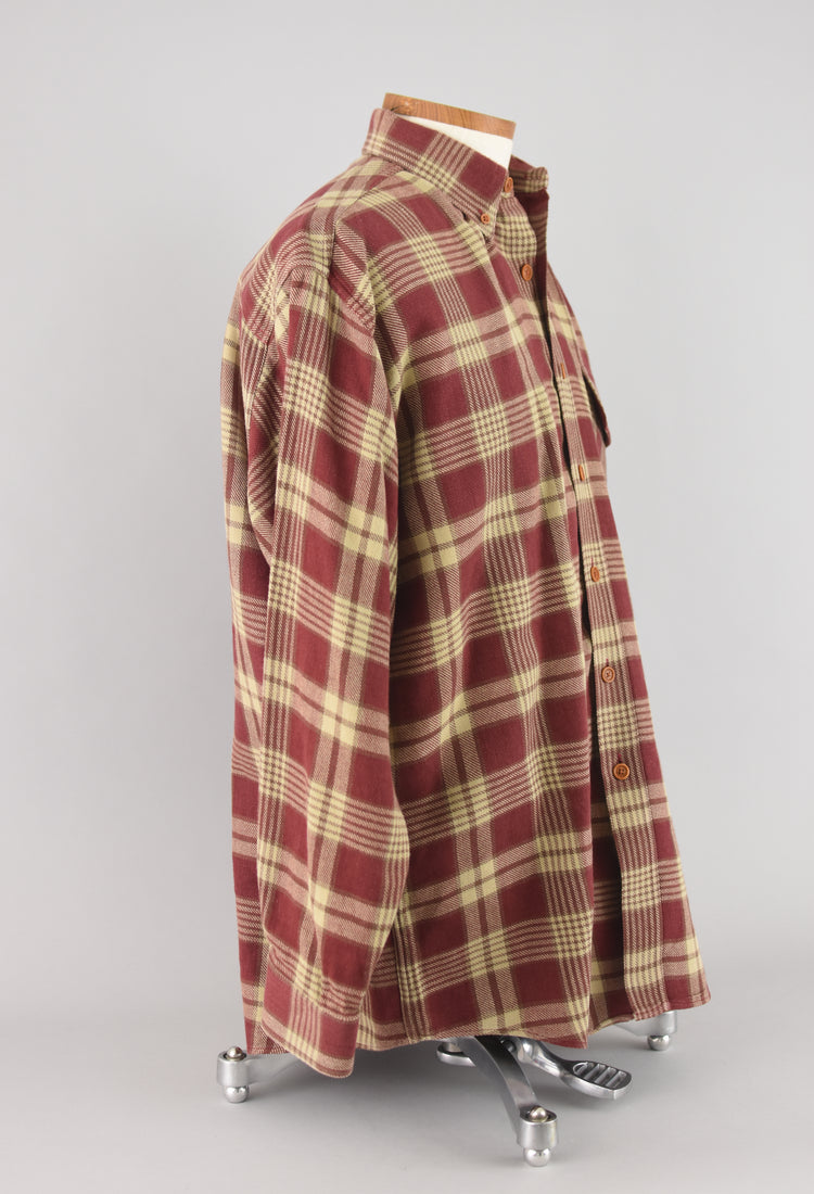 Vintage Orvis Red Plaid Long Sleeve Shirt, Men's Medium - Large