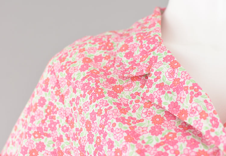 90s Pink Floral Short Sleeve Shirt Women's Extra Large