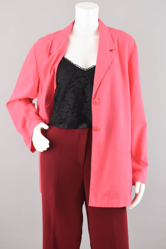 80s Pink Barbiecore Boyfriend Blazer, Women's Size 14