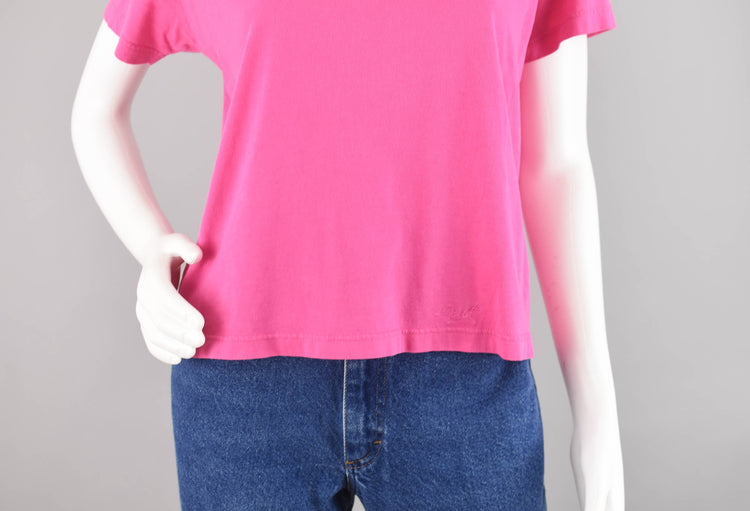 Vintage Esprit Pink Cropped T-shirt Women's Medium