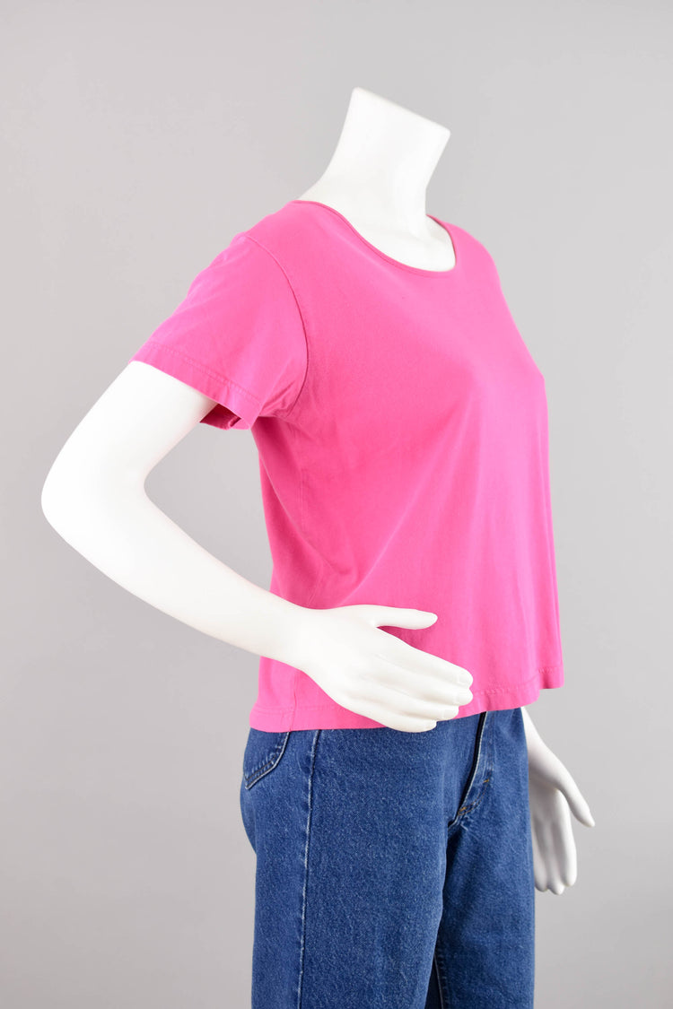 Vintage Esprit Pink Cropped T-shirt Women's Medium