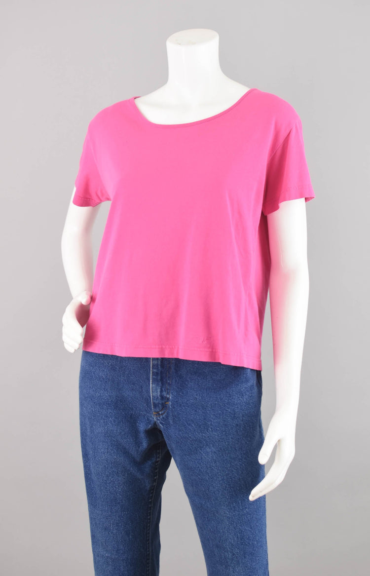 Vintage Esprit Pink Cropped T-shirt Women's Medium