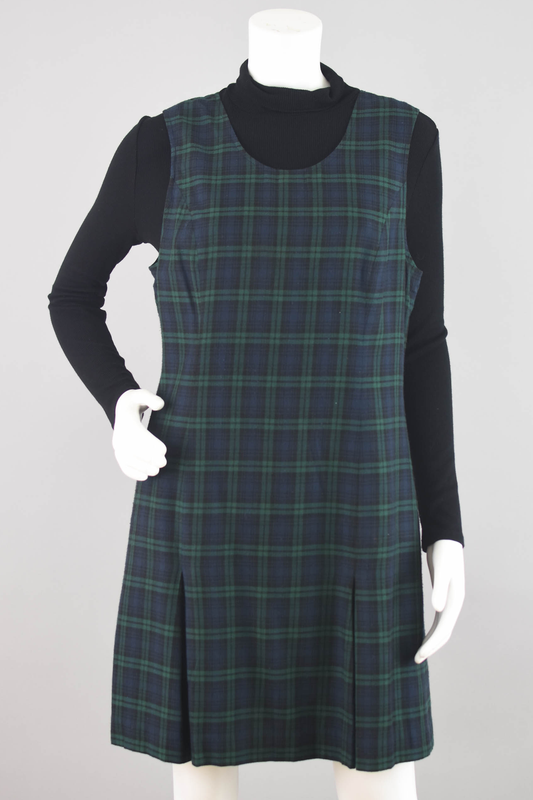 Vintage Karen Scott Plaid Pinafore Dress Women's Size 8