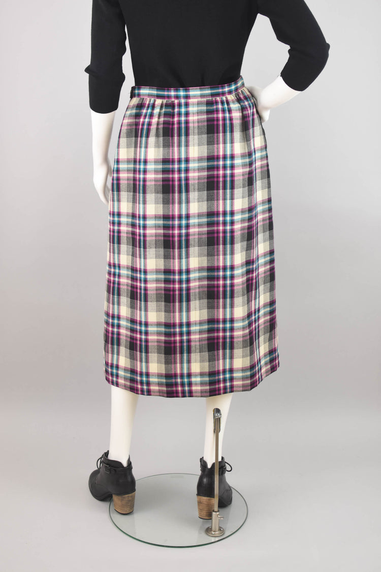 80s Pendleton Pleated Wool A-line Skirt, Women's 28" Waist