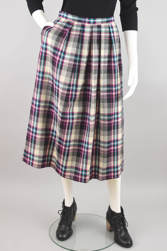 80s Pendleton Pleated Wool A-line Skirt, Women's 28" Waist