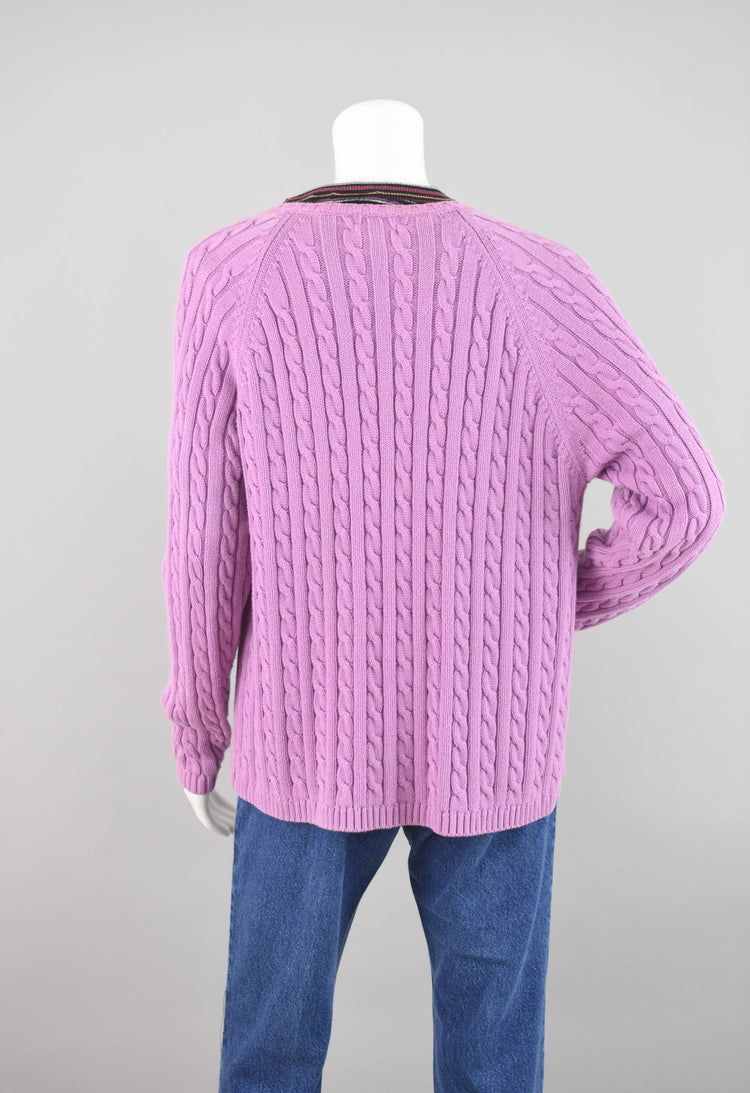 Y2K L.L. Bean Lilac Purple Cardigan, Women's Extra Large