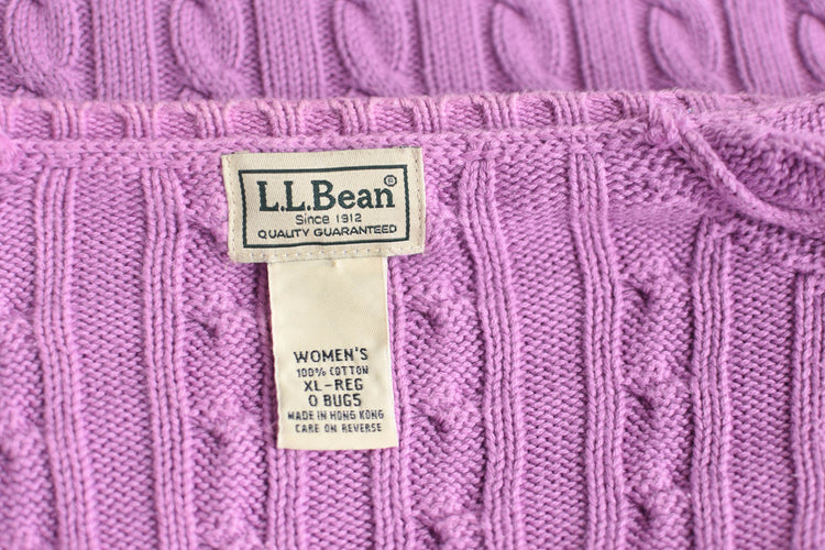 Y2K L.L. Bean Lilac Purple Cardigan, Women's Extra Large