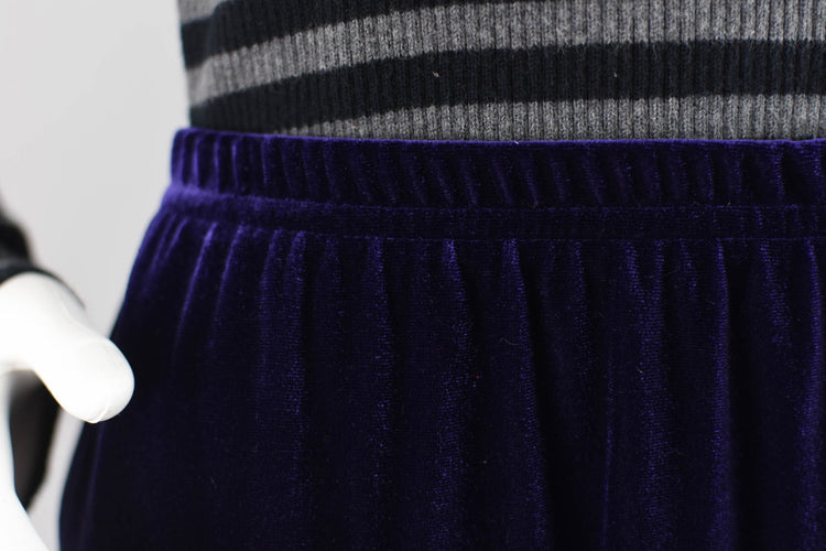 90s Purple Velvet Long Maxi Skirt Women's Plus Size 1X