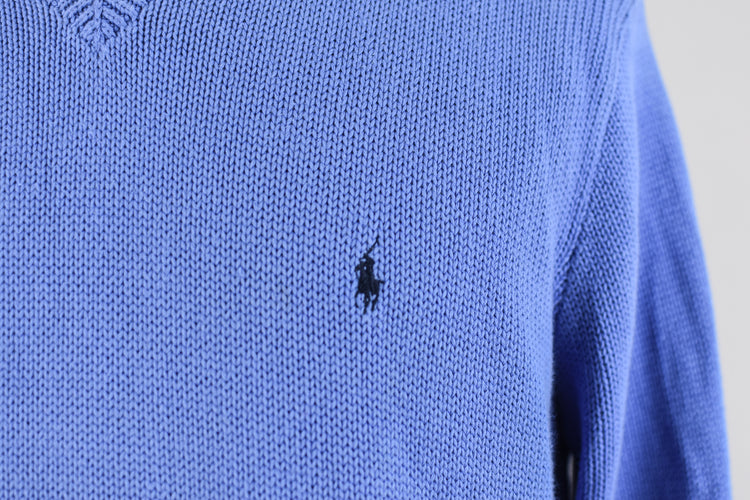 90s Polo by Ralph Lauren Blue Sweater, Men's Extra Large