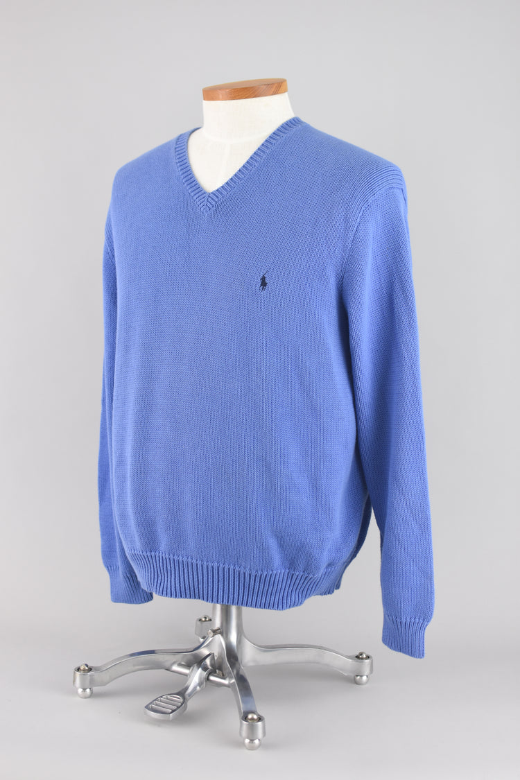 90s Polo by Ralph Lauren Blue Sweater, Men's Extra Large