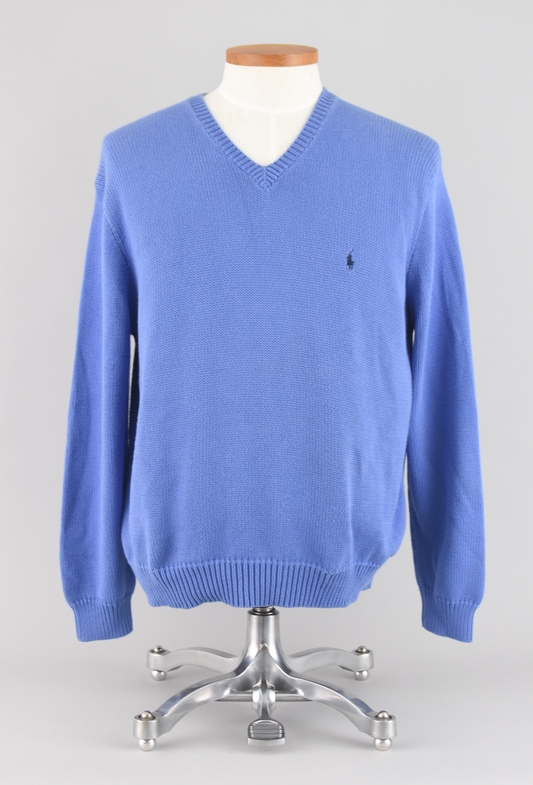 90s Polo by Ralph Lauren Blue Sweater, Men's Extra Large