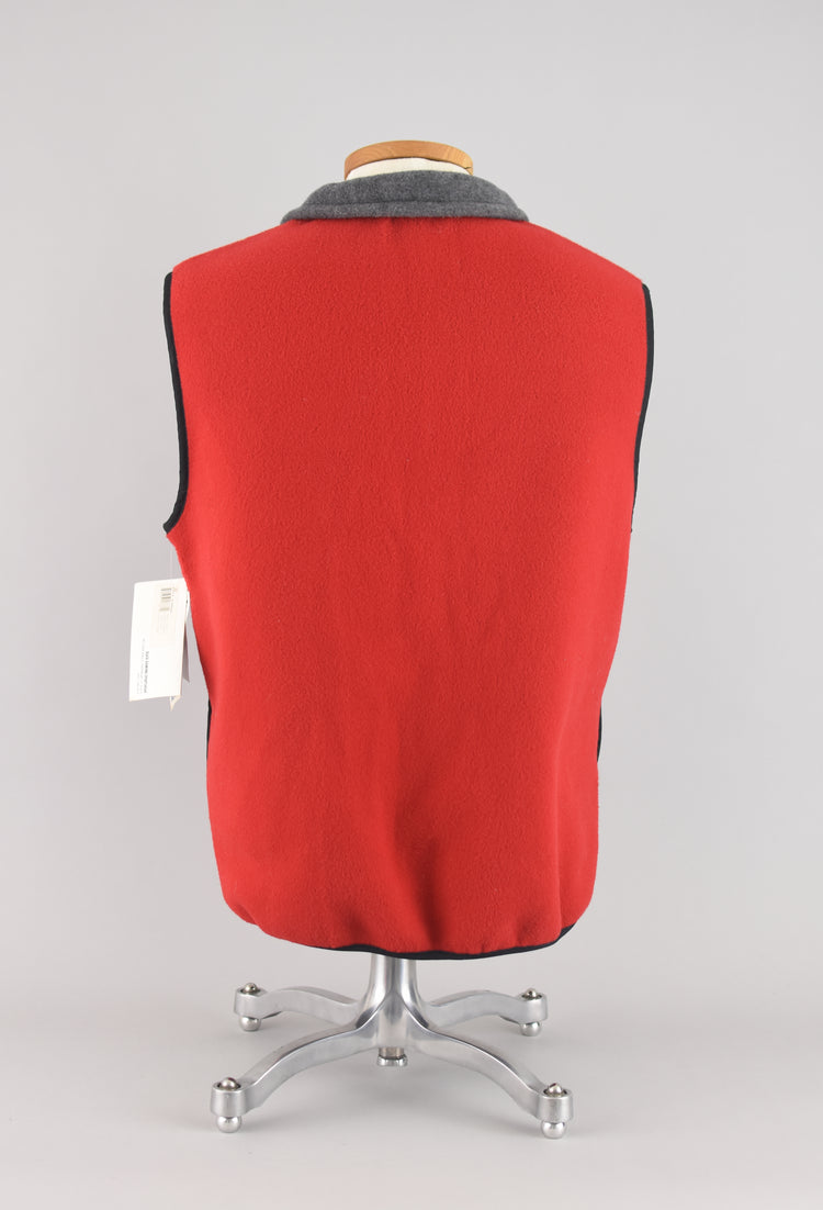 90s Red Zip Up Fleece Vest NWT, Men's Medium - Large