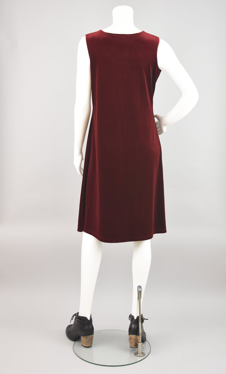 90s Red Velvet Dress Women's Small