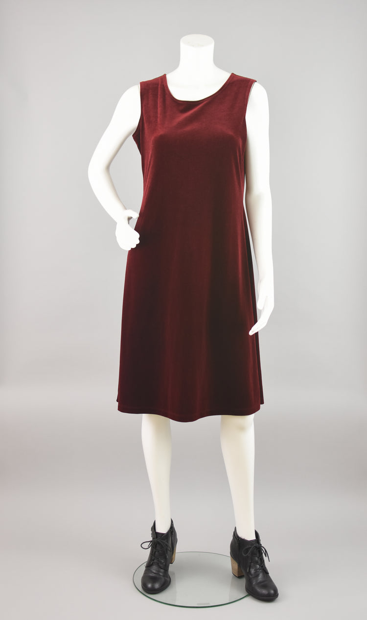 90s Red Velvet Dress Women's Small