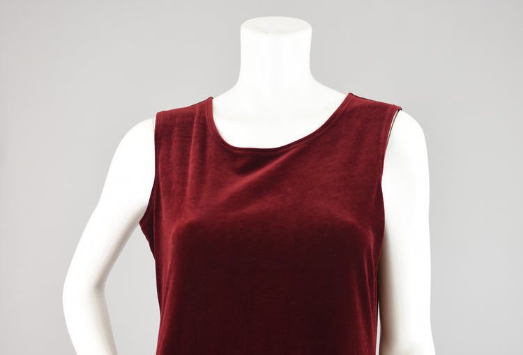 90s Red Velvet Dress Women's Small