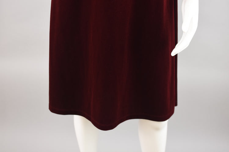 90s Red Velvet Dress Women's Small